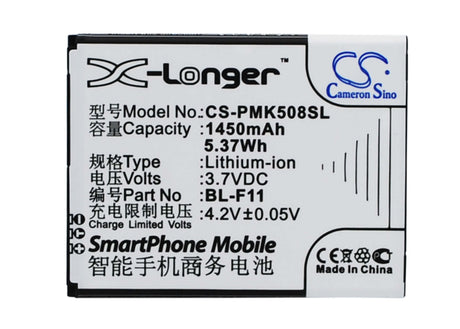 Battery For Phicomm F11, I508 3.7v, 1450mah - 5.37wh Mobile, SmartPhone Cameron Sino Technology Limited   