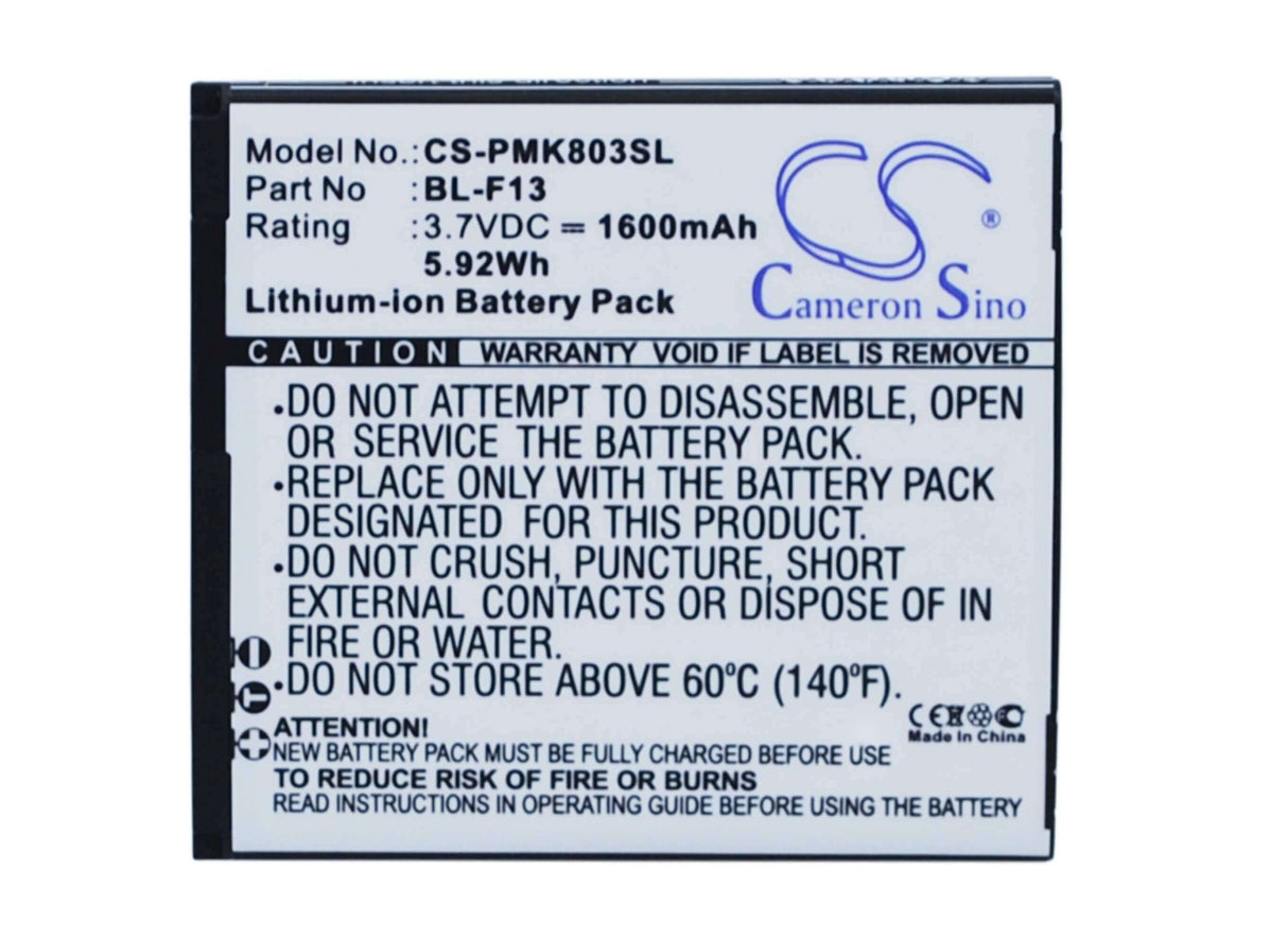 Battery For Phicomm I803 3.7v, 1600mah - 5.92wh Mobile, SmartPhone Cameron Sino Technology Limited   