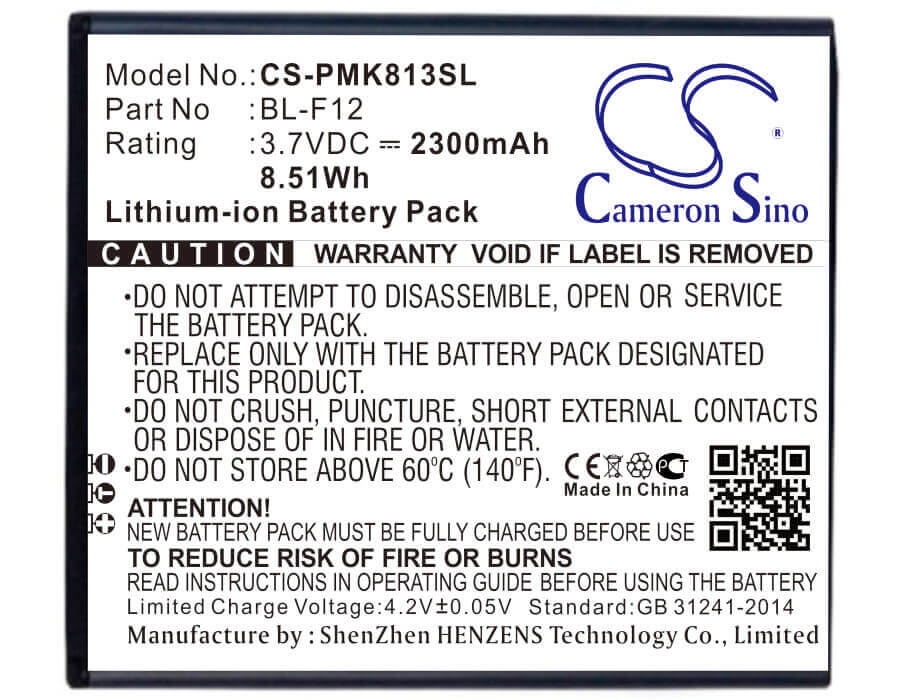 Battery For Phicomm I813w, I813 Dual Sim 3.7v, 2300mah - 8.51wh Mobile, SmartPhone Cameron Sino Technology Limited   