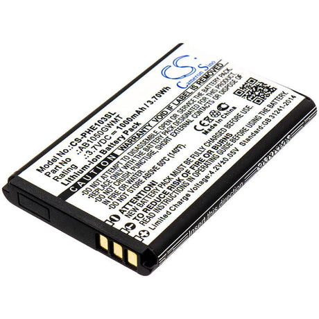 Battery For Philips, E103, E106, Xenium E103, Xenium E106 3.7v, 1000mah - 3.70wh Mobile, SmartPhone Cameron Sino Technology Limited   