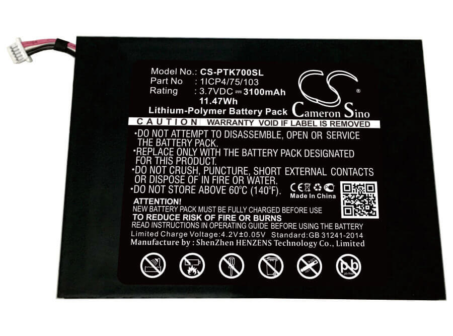 Battery For Pocketbook, A7 3.7v, 3100mah - 11.47wh E-book, E-reader Cameron Sino Technology Limited (Suspended)   