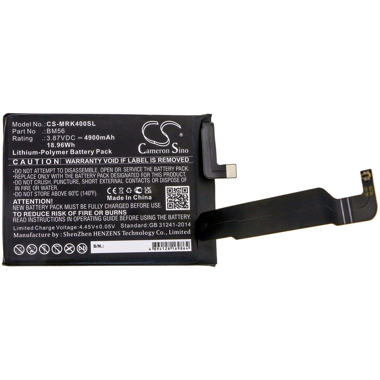 Battery For Poco, F3 Gt 5g, M2104k10i 3.87v, 4900mah - 18.96wh Mobile, SmartPhone Cameron Sino Technology Limited   