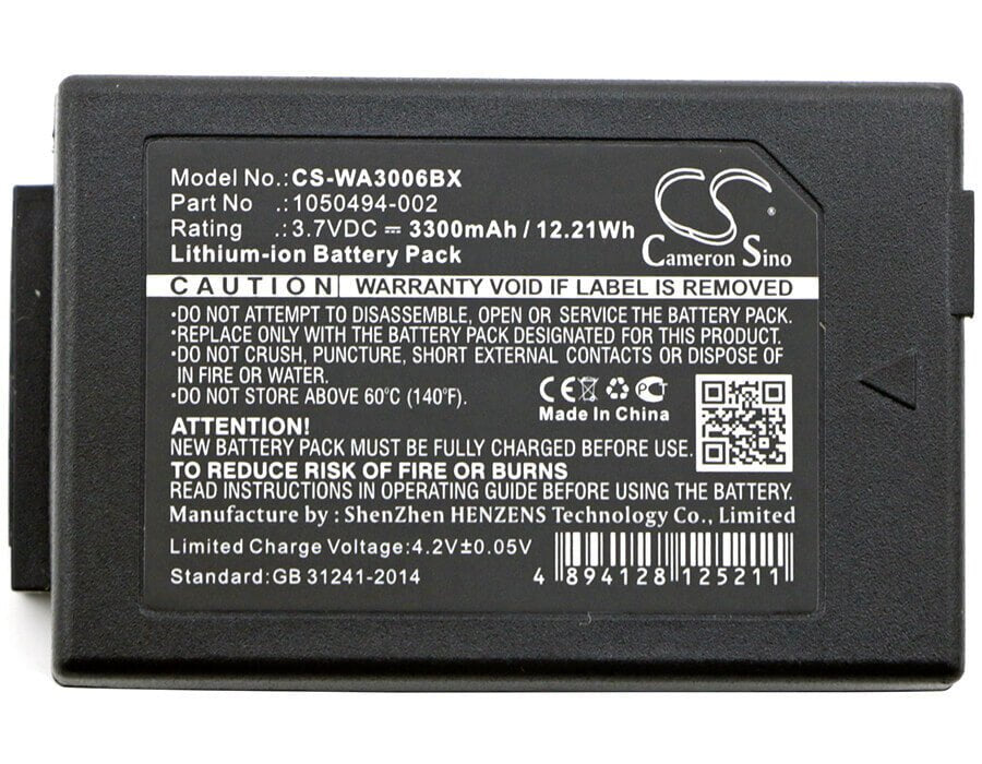 Battery For Psion, 1050494, 7525, 7525c, 7527, G1, G2, Wa3006, Wa3010 3.7v, 3300mah - 12.21wh Barcode Scanner Cameron Sino Technology Limited   