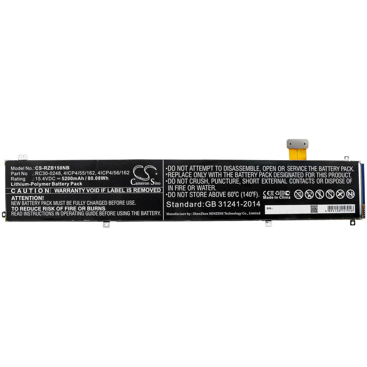 Battery For Razer, Blade 15, Blade 15 1070 Gtx 2018, Blade 15 2018 15.4v, 5200mah - 80.08wh Batteries for Electronics Cameron Sino Technology Limited   