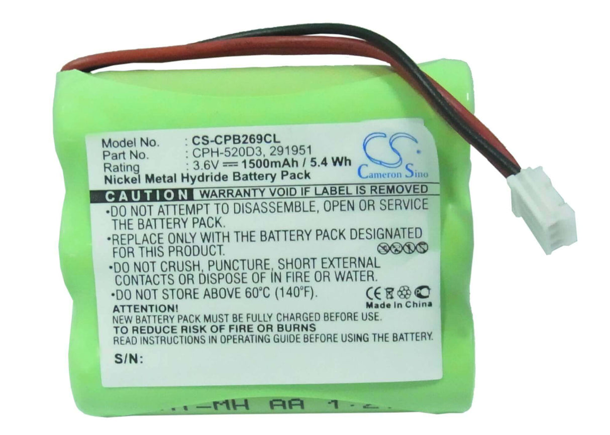 Battery For Rca, 25450, 25450re3, H5450, H25450re3 3.6v, 1500mah - 5.40wh Cordless Phone Cameron Sino Technology Limited (Cordless Phone)   