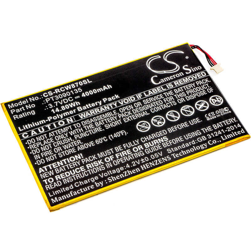 Battery For Rca, Galileo Pro 11.5", Rct6303w87' Rct6303w87dk 3.7v, 4000mah - 14.80wh Tablet Cameron Sino Technology Limited   