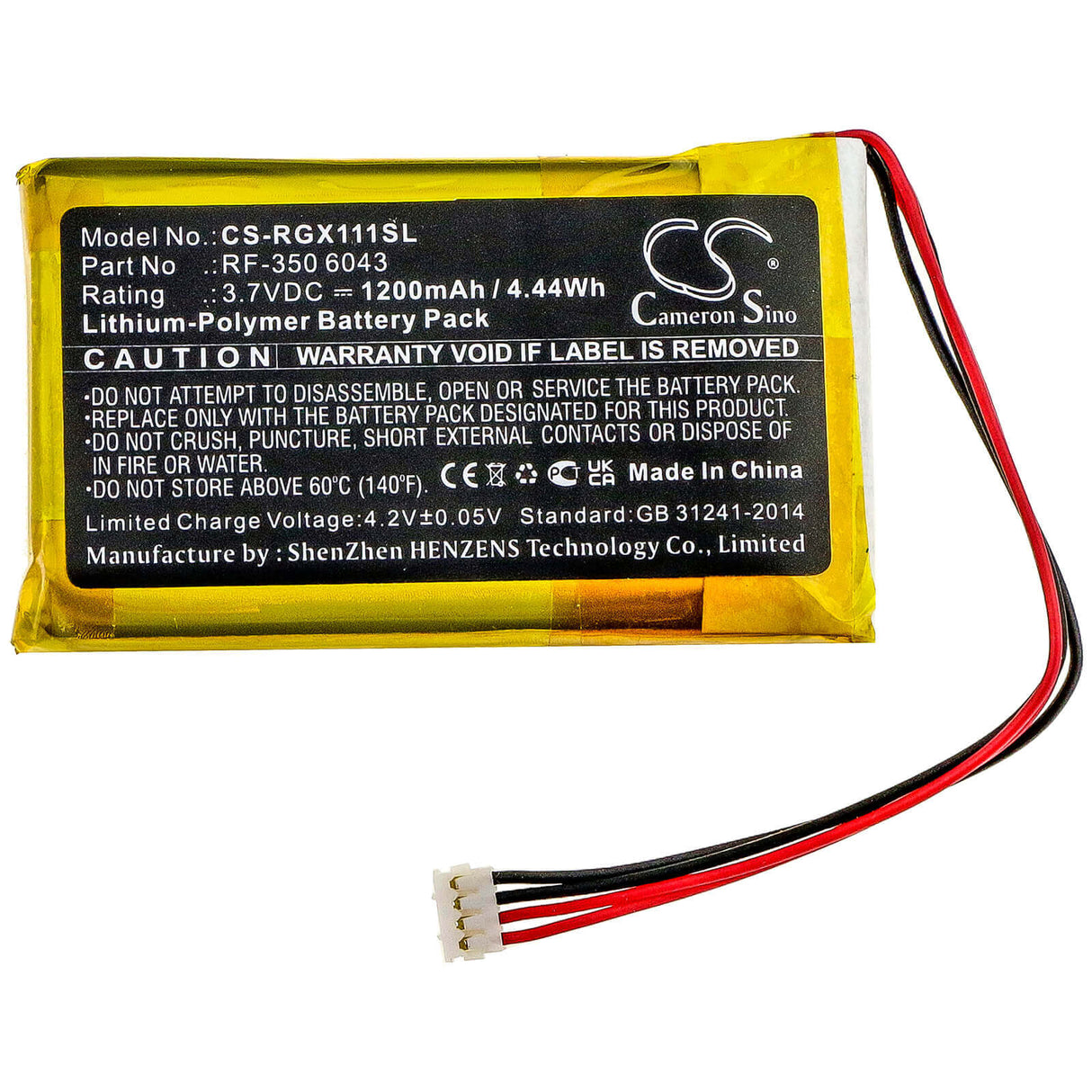 Battery For Renkforce, Gx-111 3.7v, 1200mah - 4.44wh GPS, Navigator Cameron Sino Technology Limited   