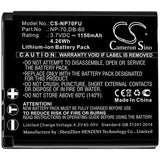 Battery For Ricoh Caplio G600, Caplio G700, 3.7v, 1150mah - 4.26wh Camera Cameron Sino Technology Limited   