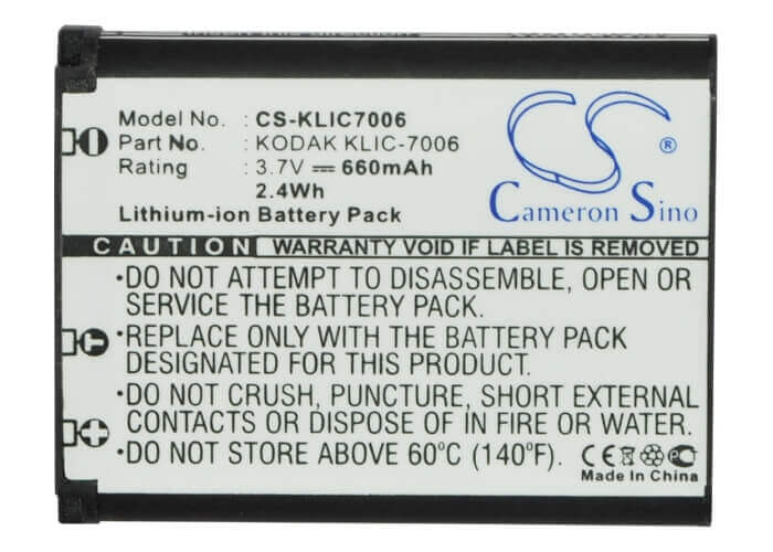 Battery For Ricoh Dm-6370, Ds-6365, Sl-58, Sl-68 3.7v, 660mah - 2.44wh Camera Cameron Sino Technology Limited   