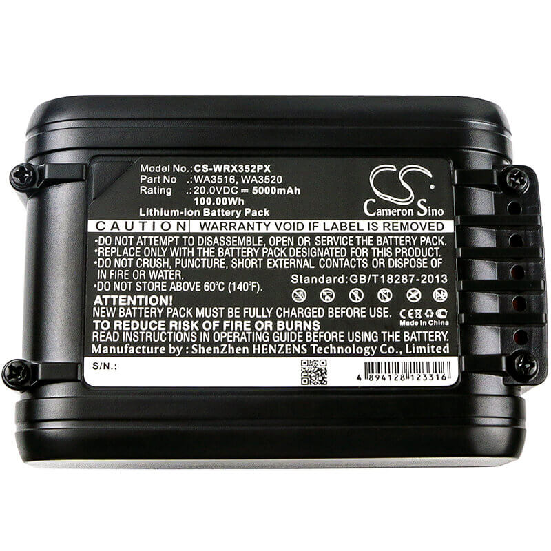 Battery For Rockwell, Rd2865, Worx, Rd2871 20v, 5000mah - 100.00wh Power Tools Cameron Sino Technology Limited (Power Tools)   