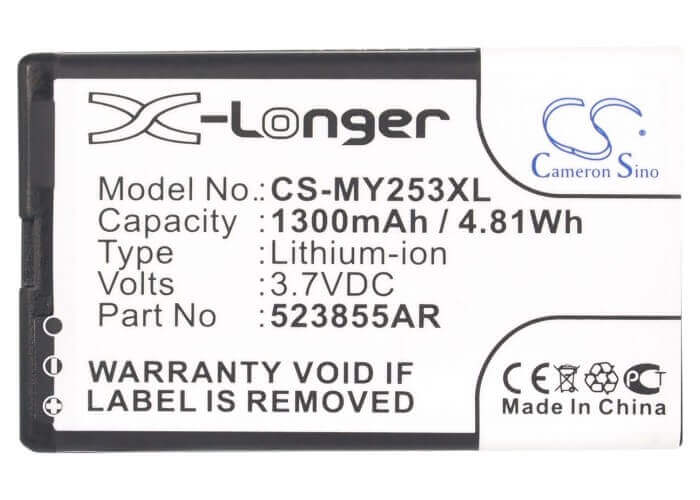 Battery For Sagem Alium, 253491226 3.7v, 1300mah - 4.81wh Mobile, SmartPhone Cameron Sino Technology Limited   