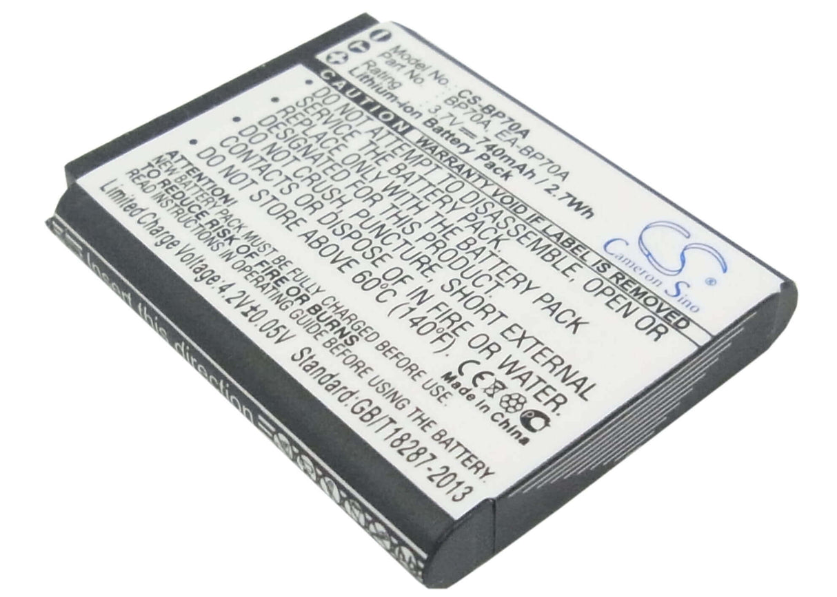 Battery For Samsung Aq100, Dv100, Dv101, Dv150, 3.7v, 740mah - 2.74wh Camera Cameron Sino Technology Limited   