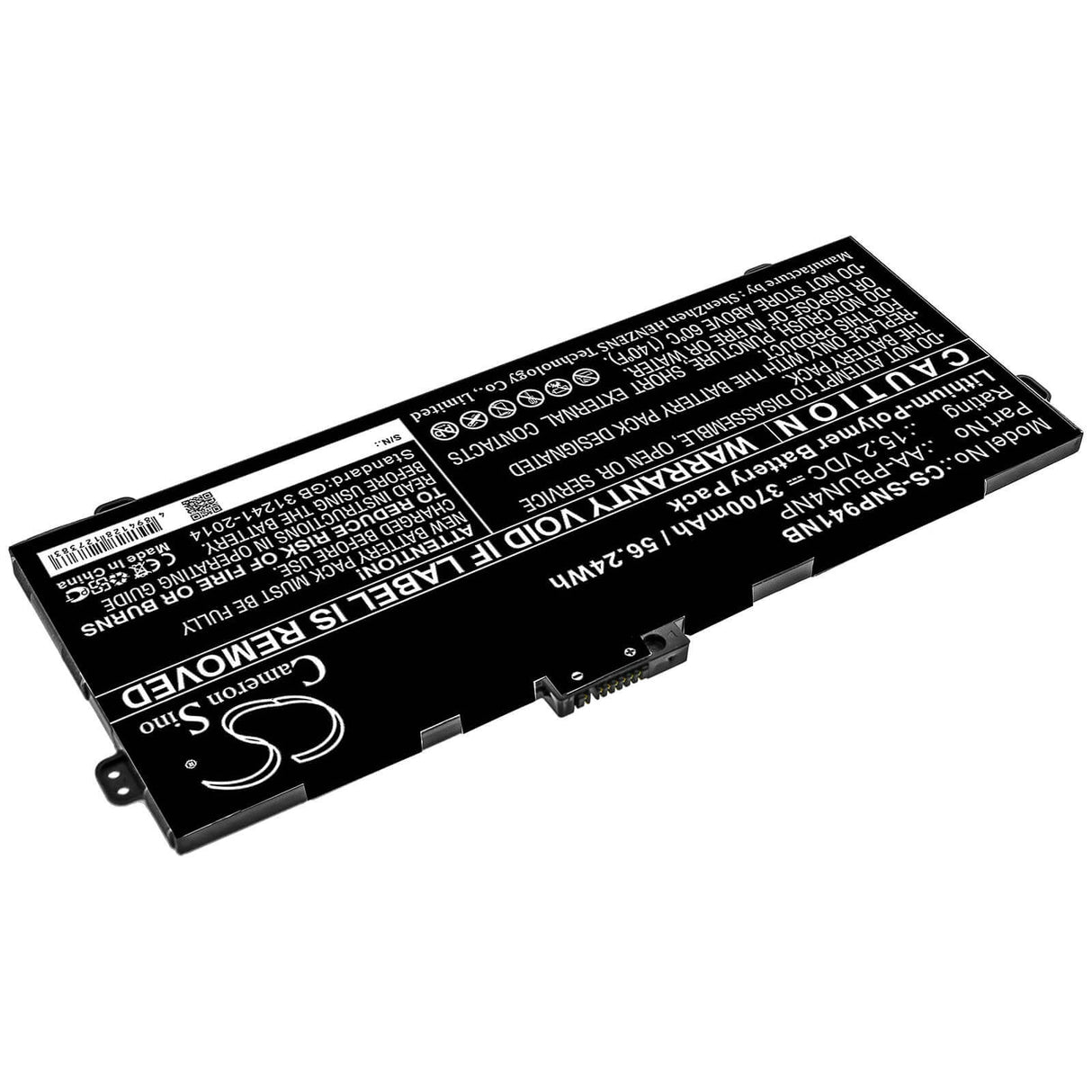 Battery For Samsung, Ativ Book 9 Pro, Np940z5j, Np940z5l 15.2v, 3700mah - 56.24wh Notebook, Laptop Cameron Sino Technology Limited   