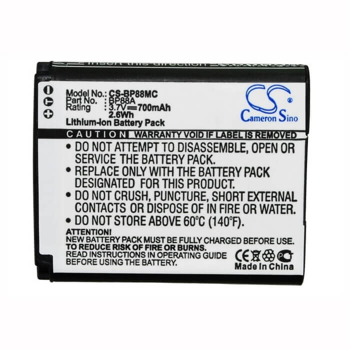 Battery For Samsung Dv200, Dv300, Dv300f, Dv305, 3.7v, 700mah - 2.59wh Camera Cameron Sino Technology Limited   