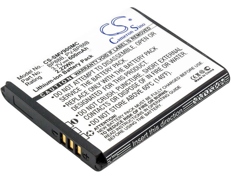 Battery For Samsung Ec-mv900fbpwus, Mv900, Mv900f 3.7v, 600mah - 2.22wh Camera Cameron Sino Technology Limited   