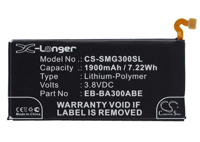 Battery For Samsung Galaxy A3, Sm-a3009, Sm-a3000 3.8v, 1900mah - 7.22wh Mobile, SmartPhone Cameron Sino Technology Limited   