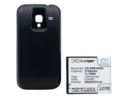 Battery For Samsung Galaxy Ace 2, Gt-i8160, Gt-i8160p, With Blue Back Cover 3.8v, 3500mah - 13.30wh Mobile, SmartPhone Cameron Sino Technology Limited (Suspended)   