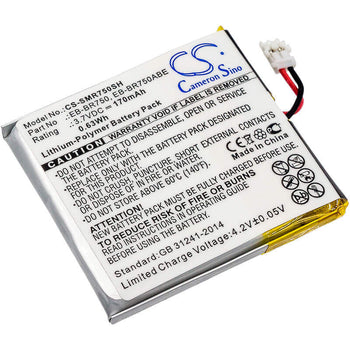 Battery For Samsung, Galaxy Gear S R750, Only Replaces Eb-br750 Version Battery 3.7v, 170mah - 0.63wh