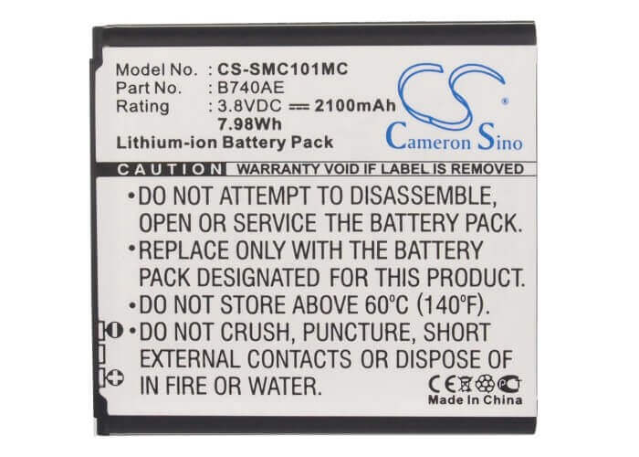 Battery For Samsung Galaxy K, Galaxy S4 3.8v, 2100mah - 7.98wh Camera Cameron Sino Technology Limited   