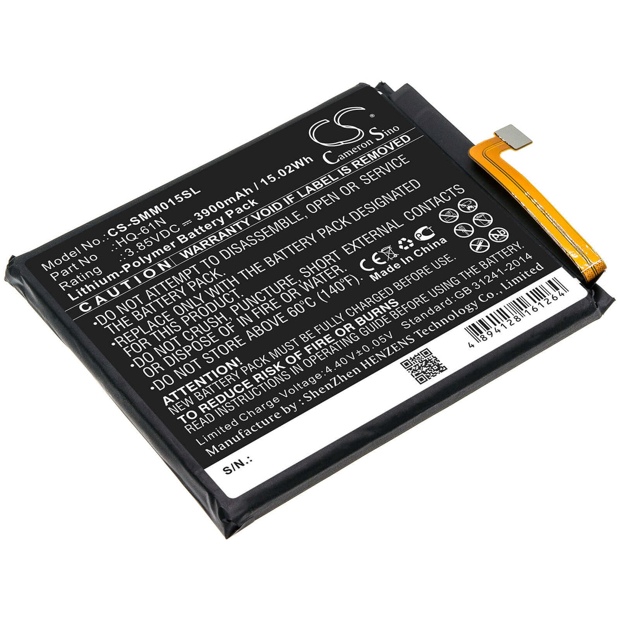 Battery For Samsung, Galaxy M01 2020, Sm-m015, Sm-m015f/ds 3.85v, 3900mah - 15.02wh Mobile, SmartPhone Cameron Sino Technology Limited   