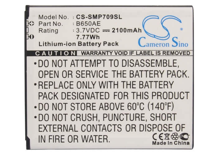 Battery For Samsung Galaxy Mega 5.8, Galaxy Mega Duos, Gt-i9152 3.7v, 2100mah - 7.77wh Mobile, SmartPhone Cameron Sino Technology Limited   