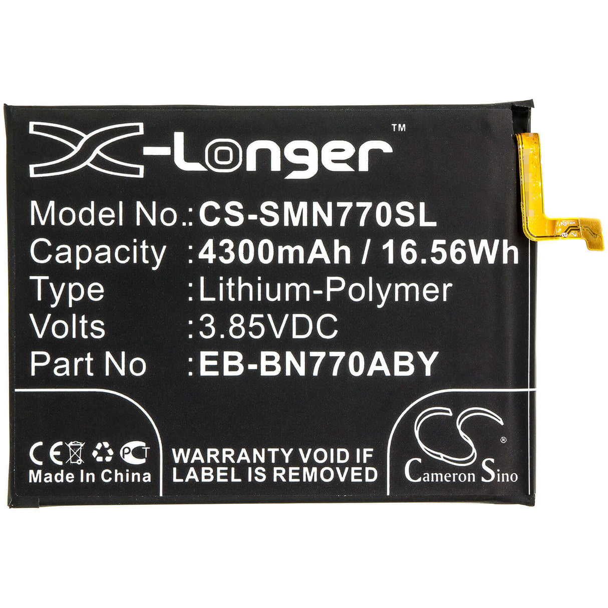 Battery For Samsung, Galaxy Note 10 Lite, Sm-n770f/ds 3.85v, 4300mah - 16.56wh Mobile, SmartPhone Cameron Sino Technology Limited   