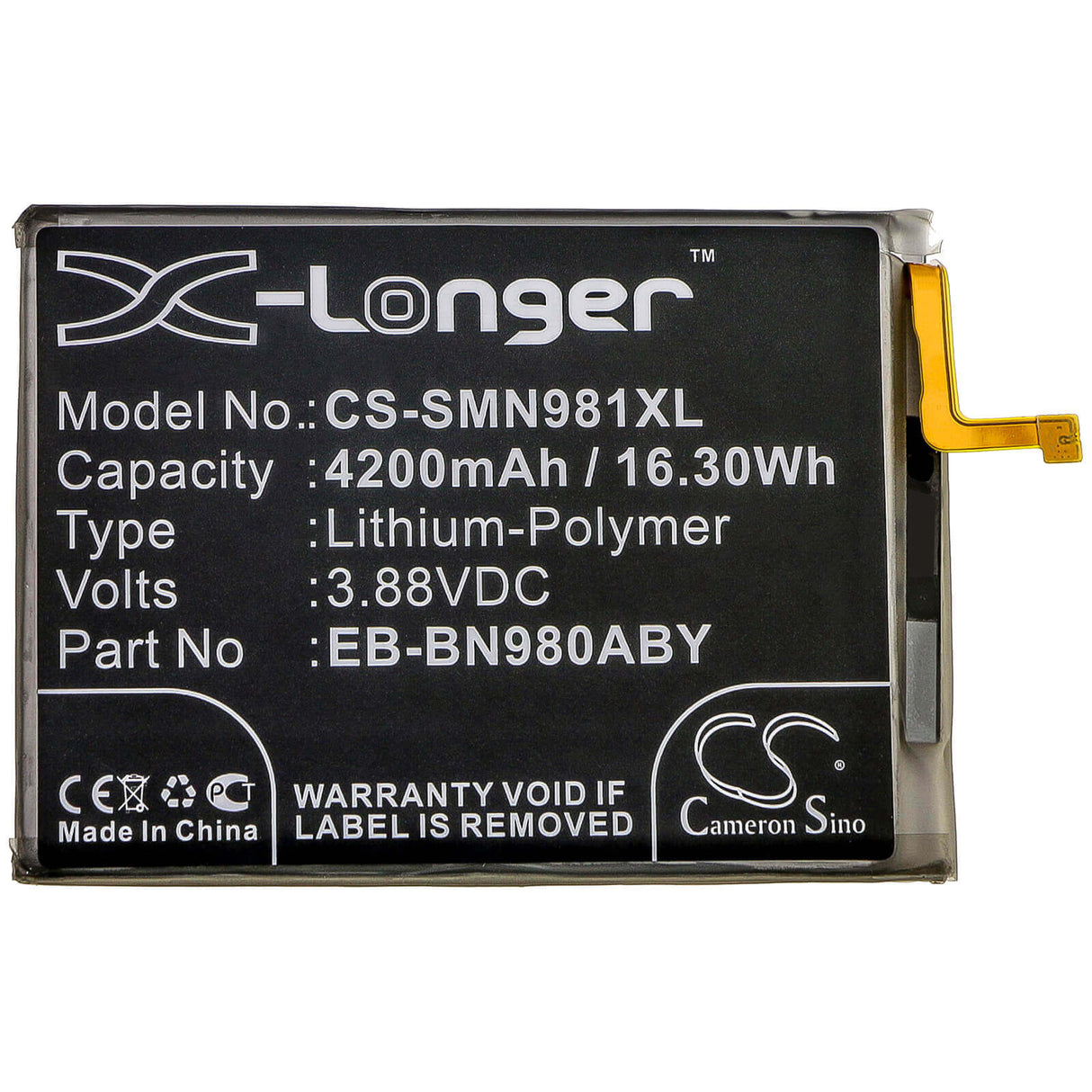 Battery For Samsung, Galaxy Note 20, Galaxy Note 20 5g, Sm-n9810 3.85v, 4200mah - 16.17wh Mobile, SmartPhone Cameron Sino Technology Limited   