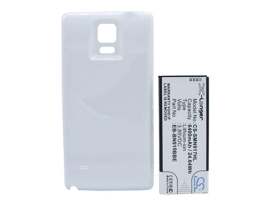 Battery For Samsung Galaxy Note 4, Sm-n910w8, Sm-n910r4 With White Back Cover 3.85v, 6400mah - 24.64wh Mobile, SmartPhone Cameron Sino Technology Limited   