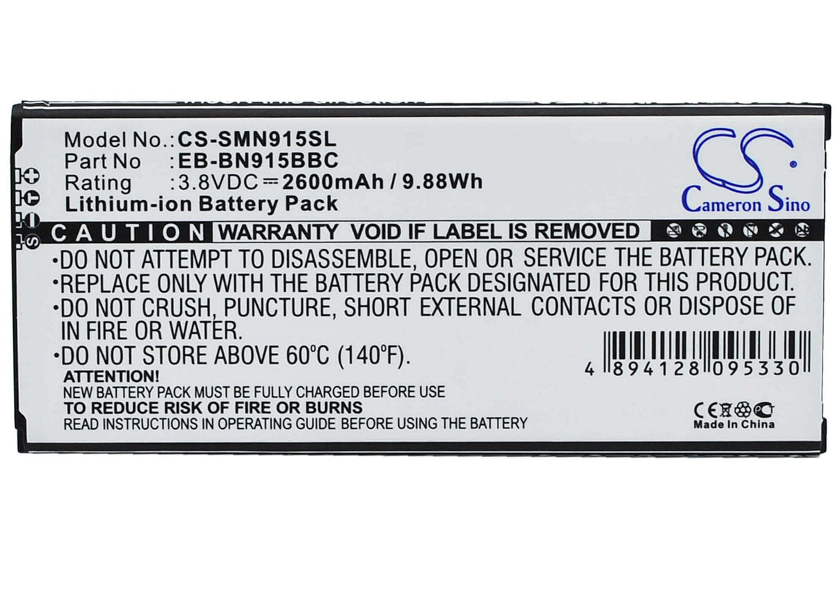 Battery For Samsung Galaxy Note Edge, Sm-n915, Sm-n915a 3.8v, 2600mah - 9.88wh Mobile, SmartPhone Cameron Sino Technology Limited   