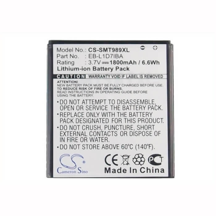 Battery For Samsung Galaxy S Hercules, Sgh-t989, Skyrocket 3.7v, 1800mah - 6.66wh Mobile, SmartPhone Cameron Sino Technology Limited   