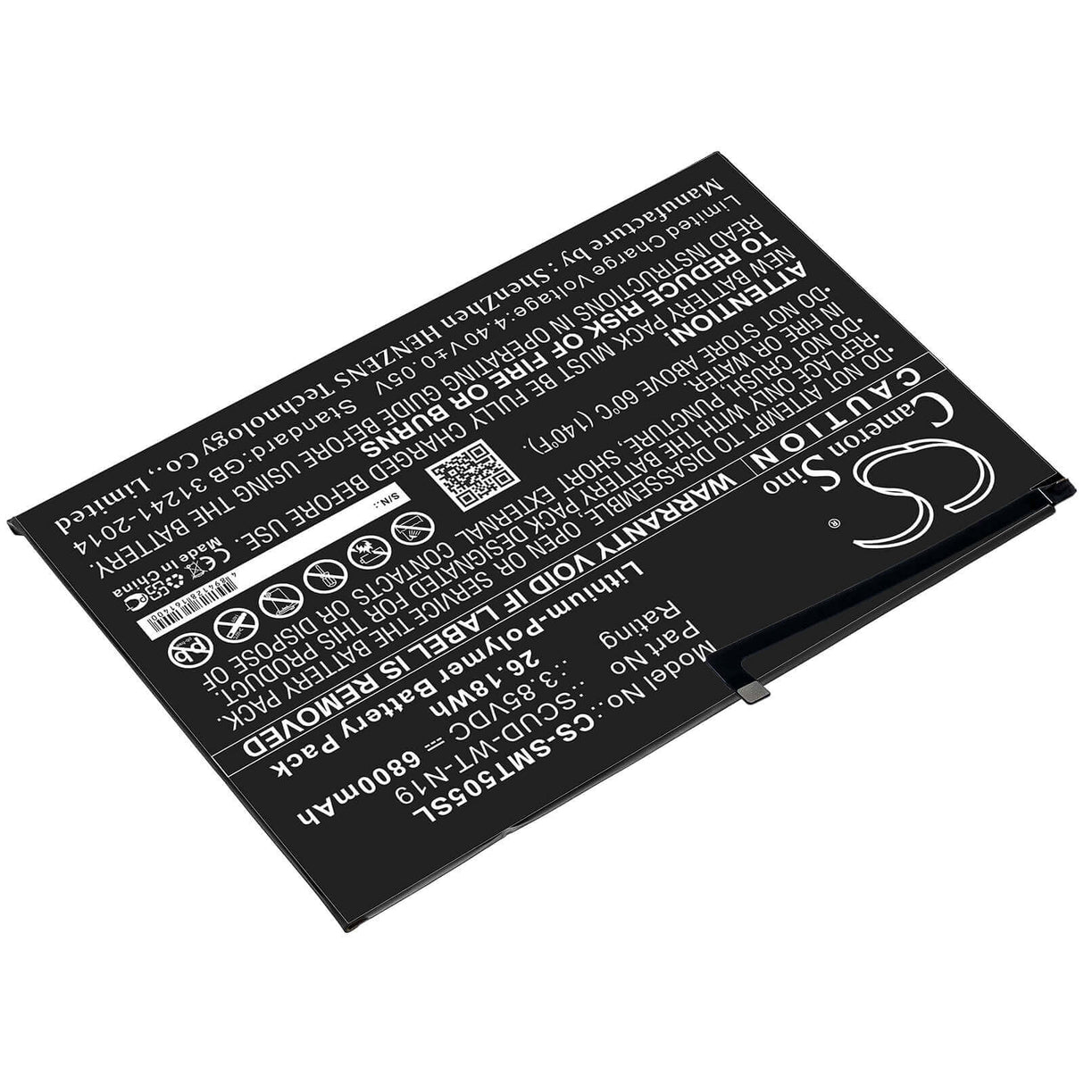 Battery For Samsung, Galaxy Tab A7 10.4 2020, Sm-t500, Sm-t505 3.85v, 6800mah - 26.18wh Tablet Cameron Sino Technology Limited   