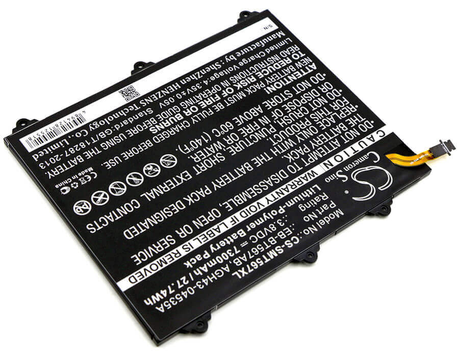 Battery For Samsung, Galaxy Tab E 9.6 Xlte, Sm-t560nu, Sm-t567, Sm-t567v 3.8v, 7300mah - 27.74wh Tablet Cameron Sino Technology Limited   