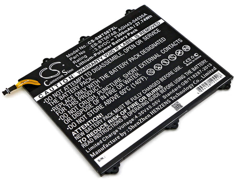 Battery For Samsung, Galaxy Tab E 9.6 Xlte, Sm-t560nu, Sm-t567, Sm-t567v 3.8v, 7300mah - 27.74wh Tablet Cameron Sino Technology Limited   