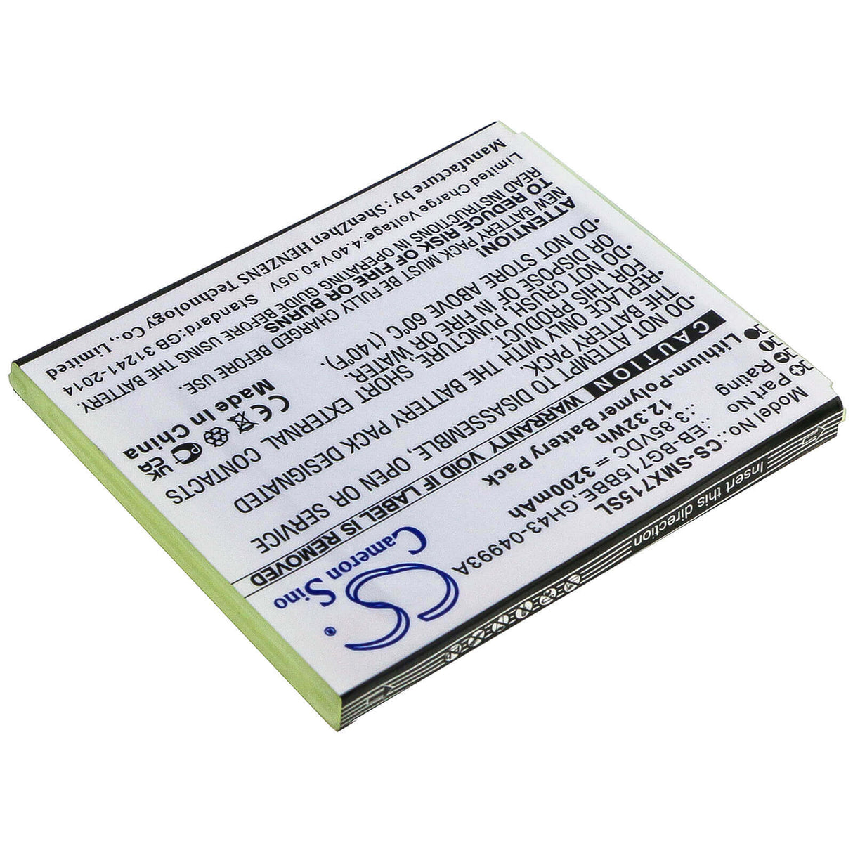 Battery For Samsung, Galaxy Xcover Pro, Sm-g715, Sm-g715fn/ds 3.85v, 3200mah - 12.32wh Mobile, SmartPhone Cameron Sino Technology Limited   