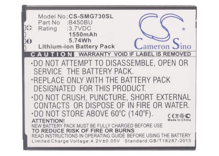 Battery For Samsung Gt-i1819, Sm-g730, Sm-g730a 3.7v, 1550mah - 5.74wh Mobile, SmartPhone Cameron Sino Technology Limited   