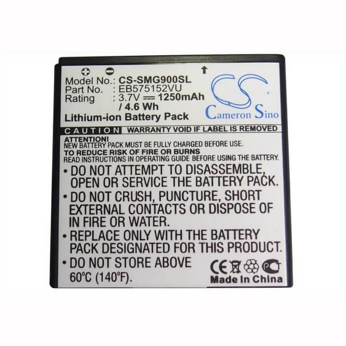 Battery For Samsung Gt-i9000, Galaxy S, Sgh-i897 3.7v, 1250mah - 4.63wh Mobile, SmartPhone Cameron Sino Technology Limited   