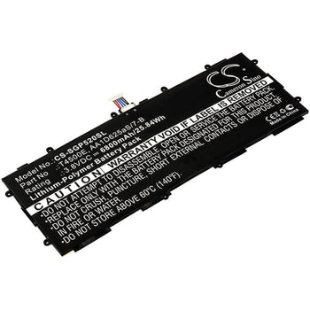 3.8V, Li-Polymer, 6800mAh, Tablet battery fits Samsung, Aa1d625as/7-b, Galaxy Tab 3 10.1, Gt-p5200, 25.84Wh