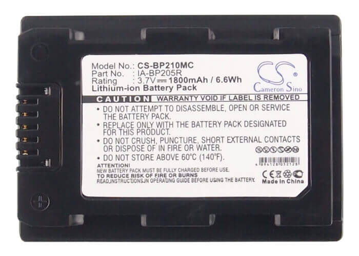 Battery For Samsung Hmx-f50bn, Hmx-h300, Hmx-h300bn, Hmx-h300bp, 3.7v, 1800mah - 6.66wh Camera Cameron Sino Technology Limited   