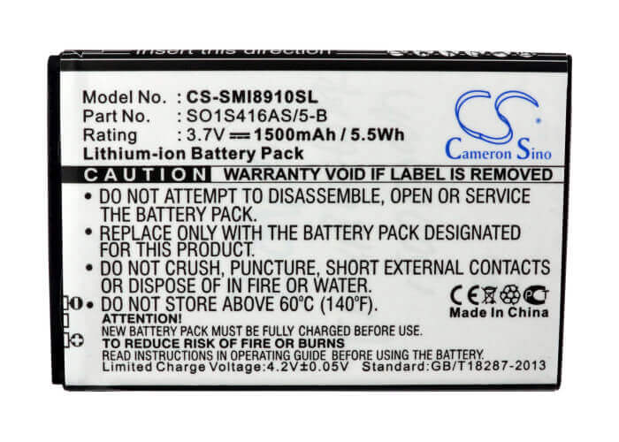 Battery For Samsung I8910 Omnia Hd, Omnia 3g, Omnia Pro 3.7v, 1500mah - 5.55wh Mobile, SmartPhone Cameron Sino Technology Limited   