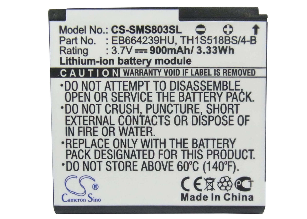 Battery For Samsung S8000, Sgh-s8000 Jet, Sgh-s8003 3.7v, 900mah - 3.33wh Mobile, SmartPhone Cameron Sino Technology Limited   