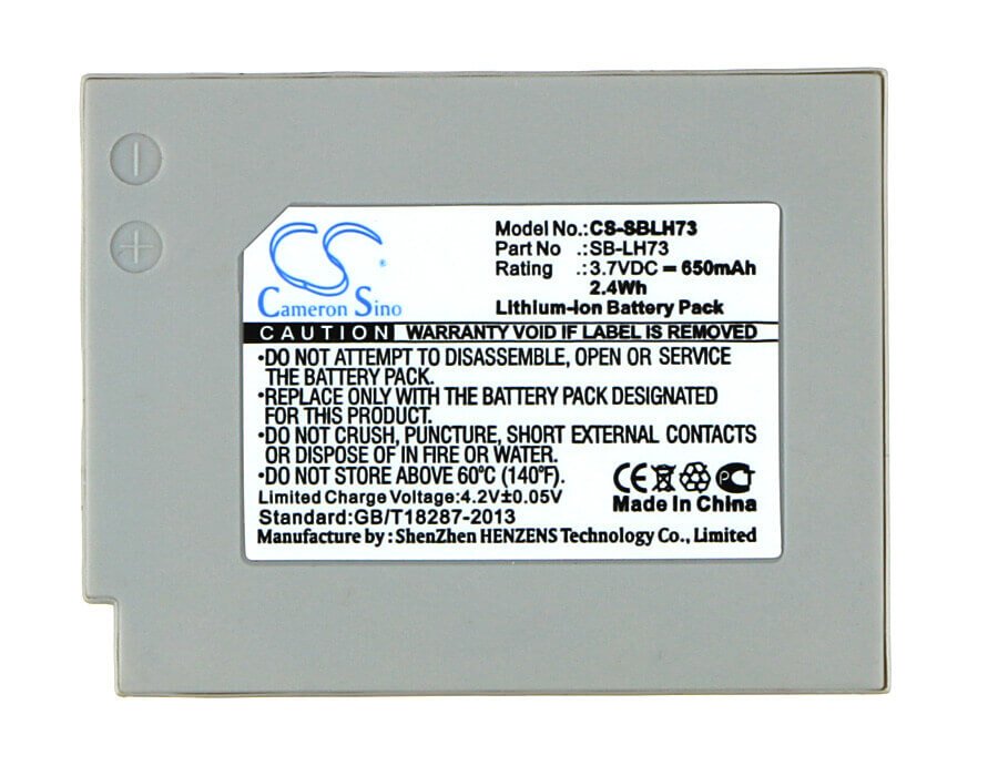 Battery For Samsung Sdc-ms61s 3.7v, 650mah - 2.41wh Camera Cameron Sino Technology Limited   