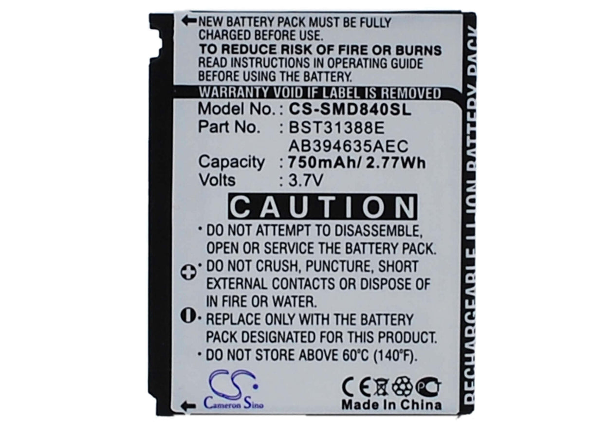 Battery For Samsung Sgh-d848, Sgh-d840, M359 3.7v, 750mah - 2.78wh Mobile, SmartPhone Cameron Sino Technology Limited   