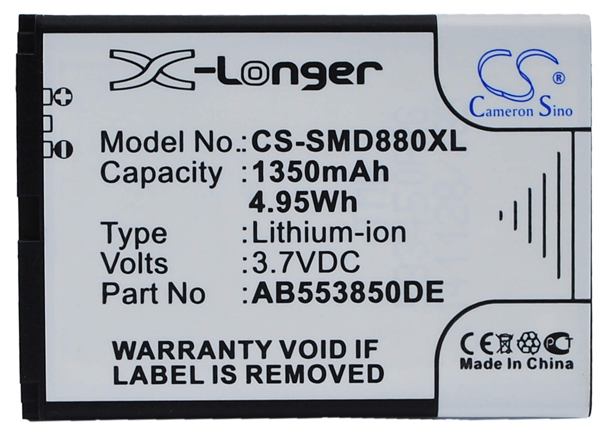 Battery For Samsung Sgh-d880, Sgh-d880i, Sgh-d888 3.7v, 1350mah - 5.00wh Mobile, SmartPhone Cameron Sino Technology Limited (Suspended)   