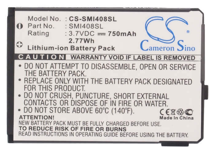 Battery For Samsung Sgh-i400, Sgh-i408 3.7v, 750mah - 2.78wh Mobile, SmartPhone Cameron Sino Technology Limited   