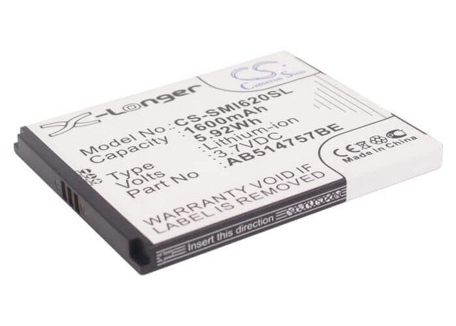 Battery For Samsung Sgh-i620, Sgh-i640, Sgh-i640v 3.7v, 1600mah - 5.92wh Mobile, SmartPhone Cameron Sino Technology Limited   