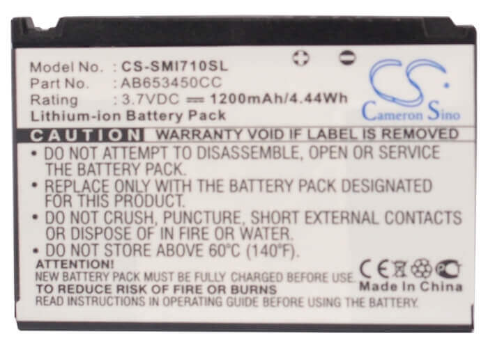 Battery For Samsung Sgh-i710, Sgh-i718 3.7v, 1200mah - 4.44wh Mobile, SmartPhone Cameron Sino Technology Limited   