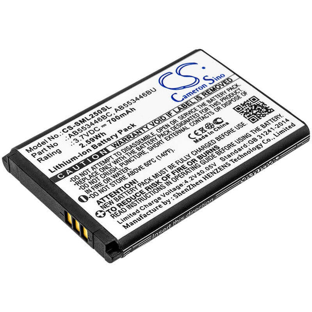 Battery For Samsung Sgh-l258, Sgh-l250, Sgh-cc03 3.7v, 700mah - 2.59wh Mobile, SmartPhone Cameron Sino Technology Limited   