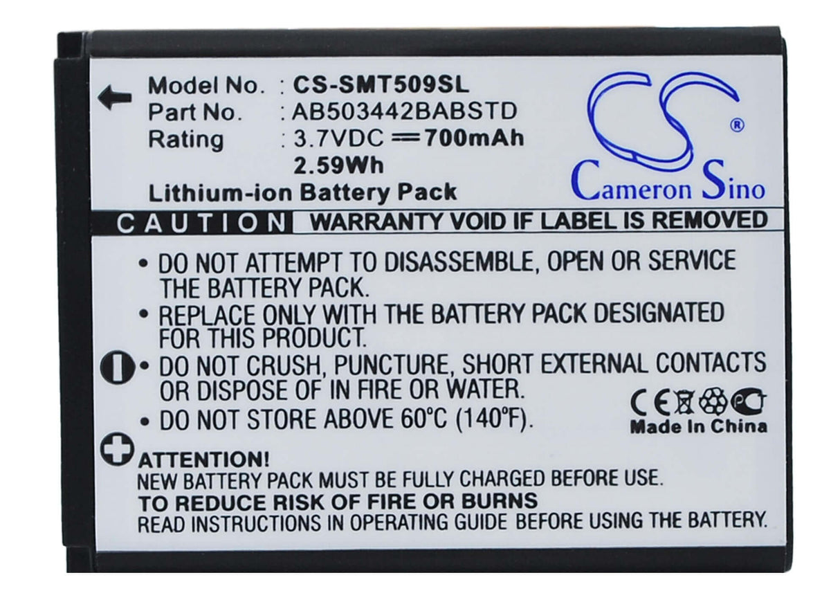 Battery For Samsung Sgh-t509, Sgh-t509s 3.7v, 700mah - 2.59wh Mobile, SmartPhone Cameron Sino Technology Limited (Suspended)   