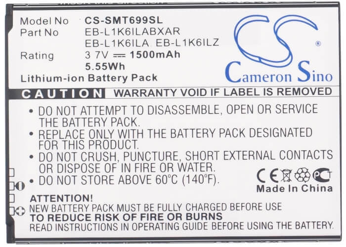 Battery For Samsung Sgh-t699, Galaxy S Blaze Q, Relay 4g 3.7v, 1500mah - 5.55wh Mobile, SmartPhone Cameron Sino Technology Limited   