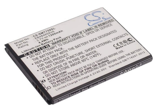 Battery For Samsung Sgh-t759, Exhibit 4g, Gravity Smart 3.7v, 1200mah - 4.44wh Mobile, SmartPhone Cameron Sino Technology Limited   